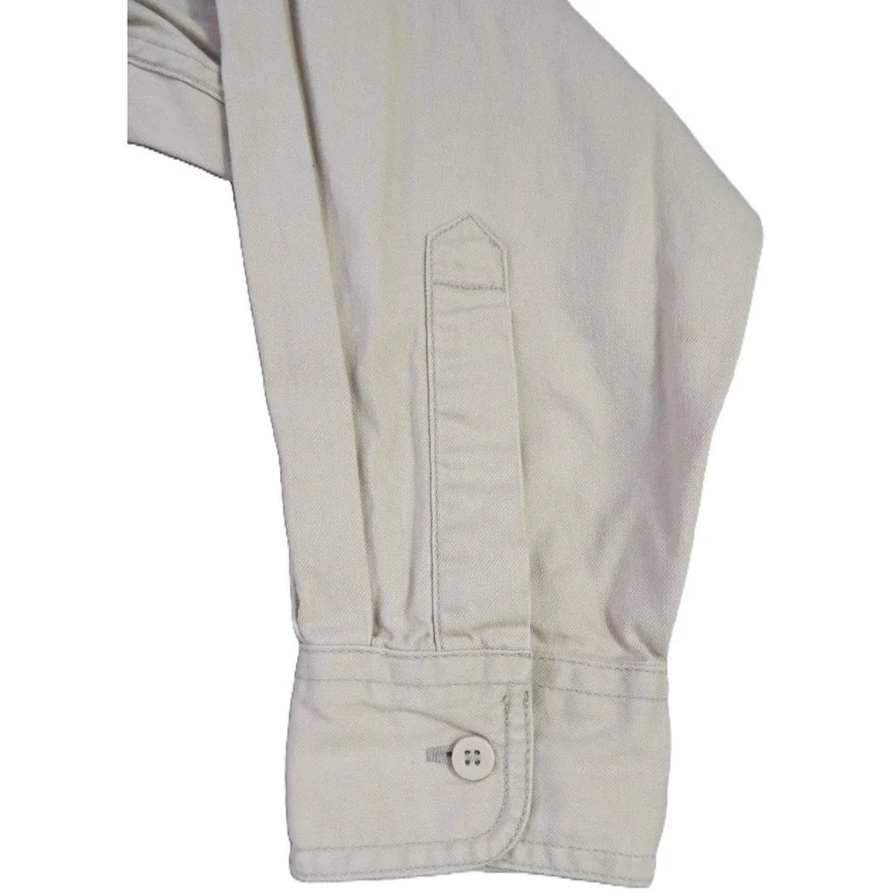 VTG Levis Authentic Workwear‎ Twill Shirt Men XL Khaki Button Up 90s Embroidered